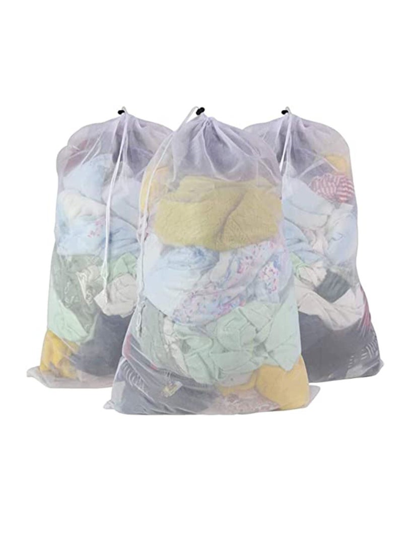 Mesh Laundry Bag, Bag for Washing Machine, Drawstring Delicate Clothes, Travel, Delicates Hosiery, Underwear, Bra, Lingerie, Baby Cloths,Toy Storage (3pack) - Image 1